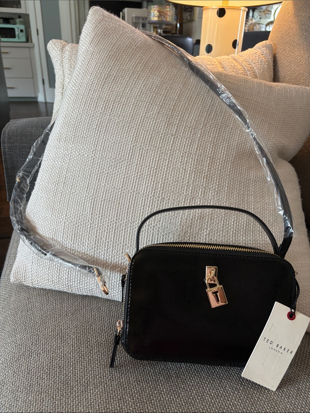 Ted Baker Black Crossbody Bag with Gold Hardware